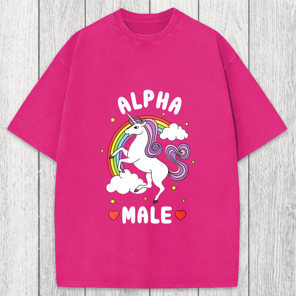 Tokyosol Alpha Male Energy Unicorn Washed T-Shirt