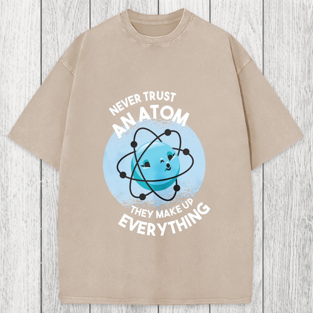 Tokyosol Funny Atom 100% Ring Spin Washed T-Shirt