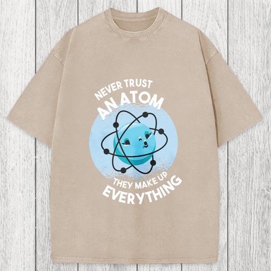 Tokyosol Funny Atom 100% Ring Spin Washed T-Shirt