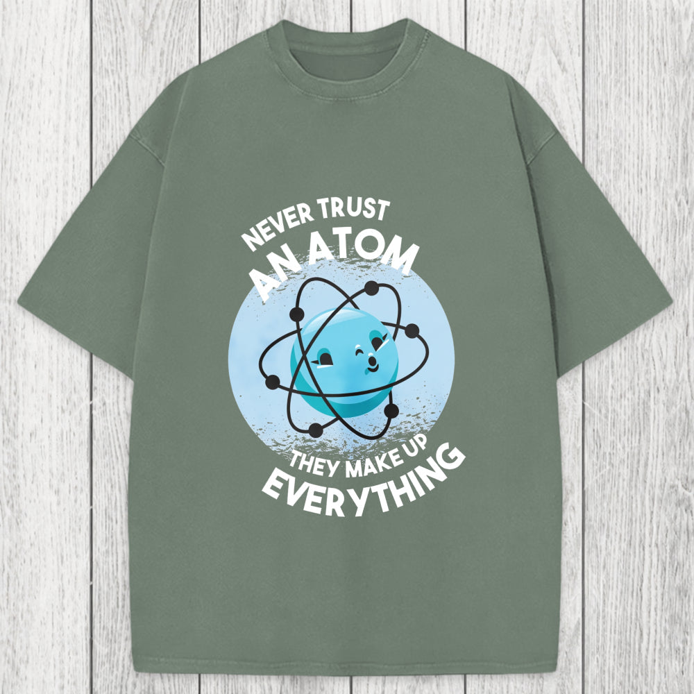 Tokyosol Funny Atom 100% Ring Spin Washed T-Shirt