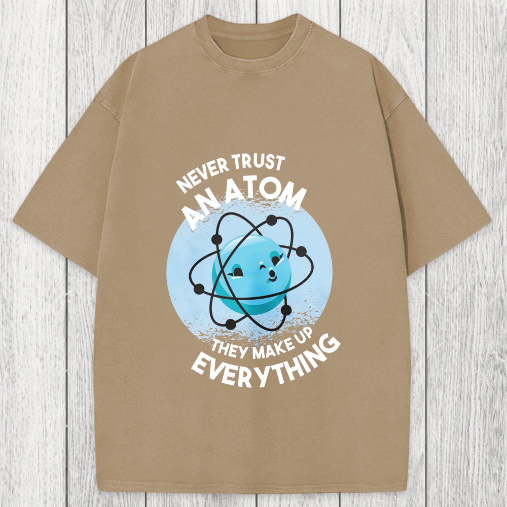 Tokyosol Funny Atom 100% Ring Spin Washed T-Shirt