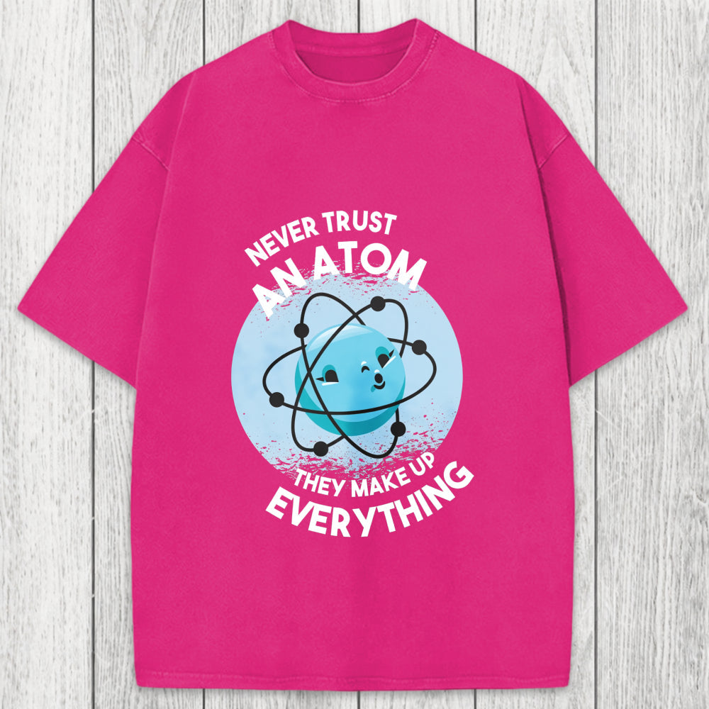 Tokyosol Funny Atom 100% Ring Spin Washed T-Shirt