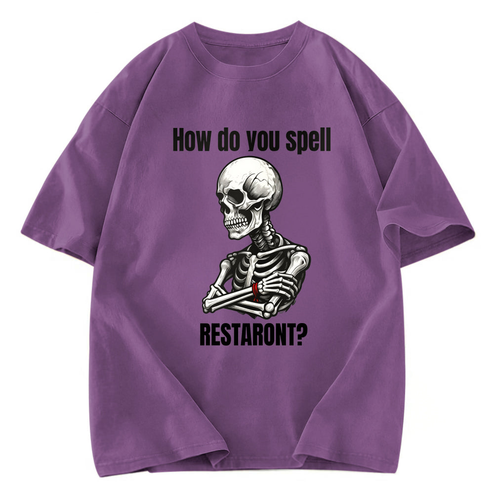 Tokyosol Funny Skeleton Meme Fleece Lined T-Shirt