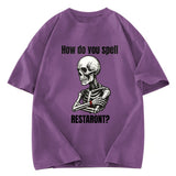 Tokyosol Funny Skeleton Meme Fleece Lined T-Shirt