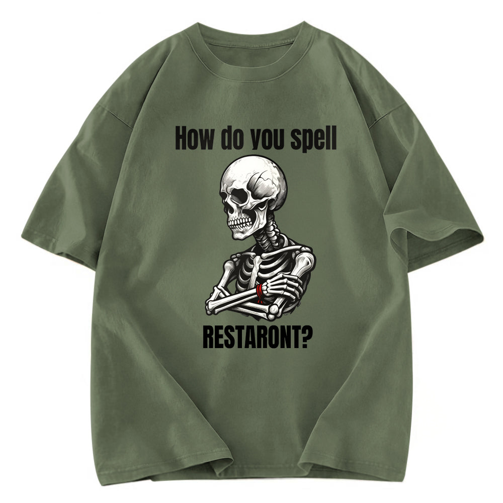 Tokyosol Funny Skeleton Meme Fleece Lined T-Shirt