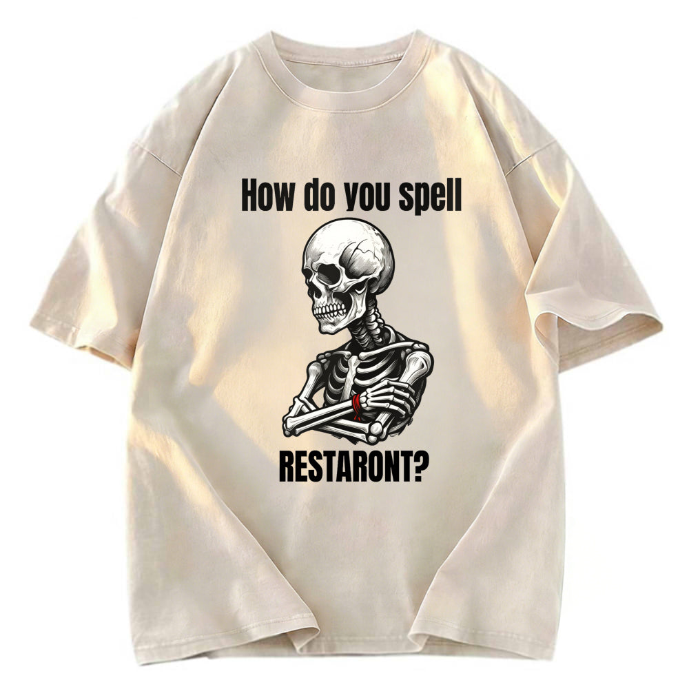 Tokyosol Funny Skeleton Meme Fleece Lined T-Shirt