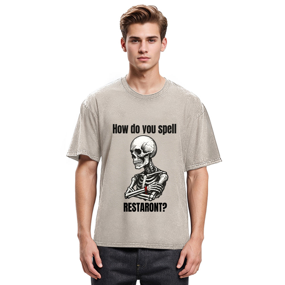 Tokyosol Funny Skeleton Meme Fleece Lined T-Shirt