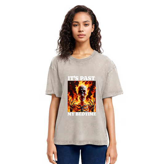 Tokyosol It's Past My Bedtime Funny Skeleton Meme Fleece Lined T-Shirt