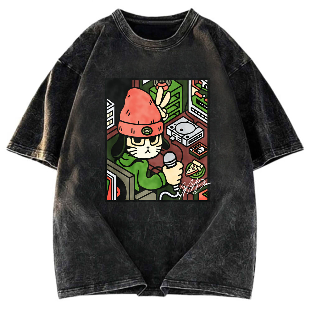 Tokyosol Rapper Cat Fleece Lined T-Shirt