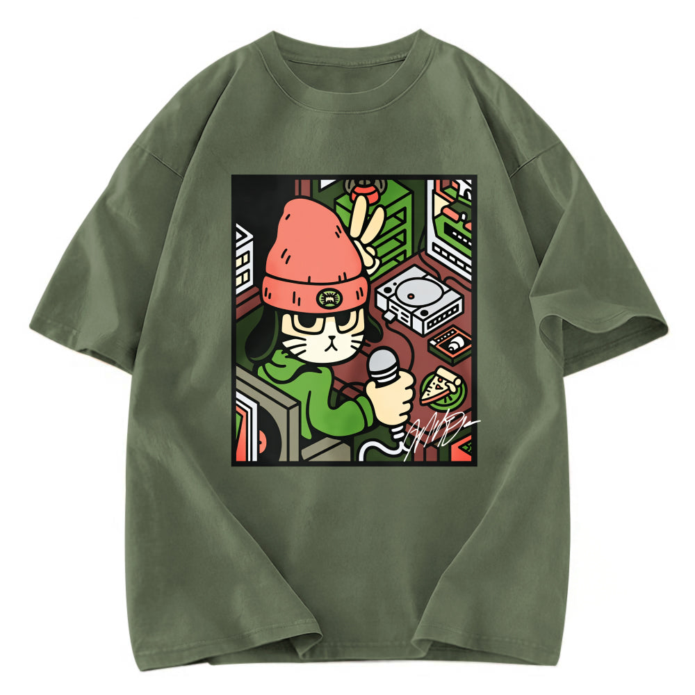 Tokyosol Rapper Cat Fleece Lined T-Shirt