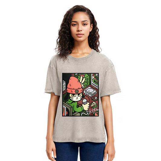 Tokyosol Rapper Cat Fleece Lined T-Shirt