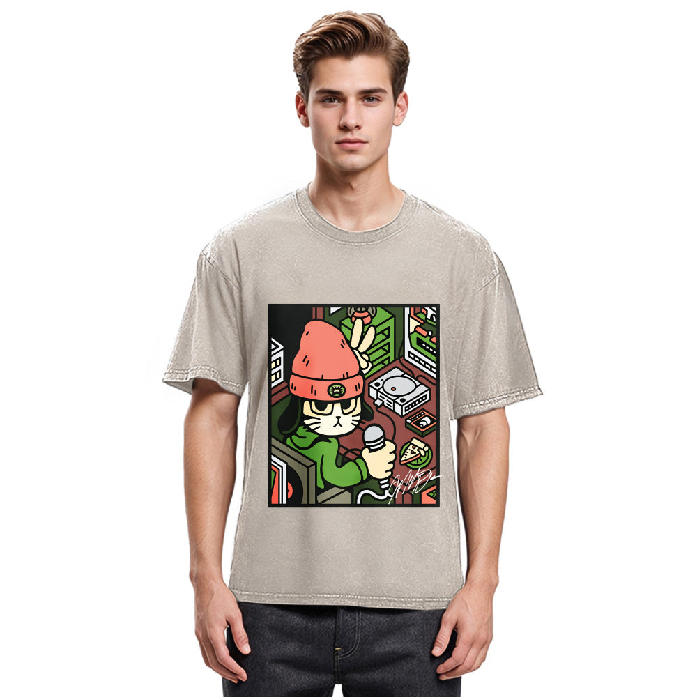 Tokyosol Rapper Cat Fleece Lined T-Shirt