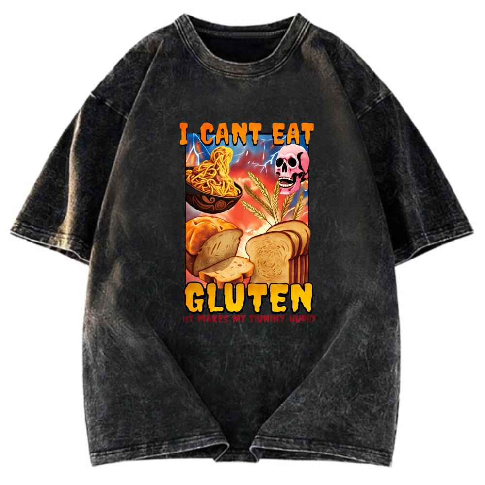 Tokyosol I Can't Eat Gluten Funny Meme Fleece Lined T-Shirt