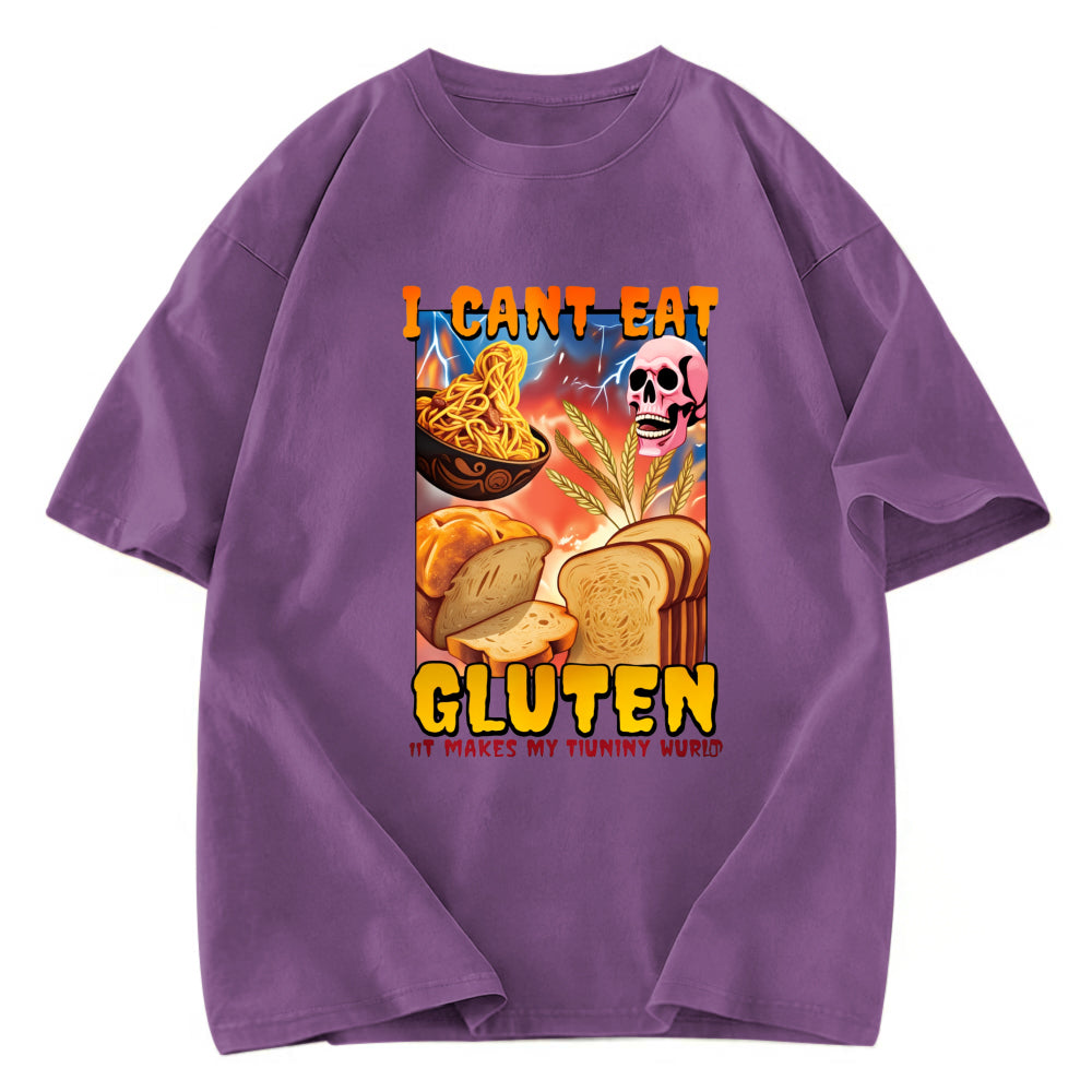 Tokyosol I Can't Eat Gluten Funny Meme Fleece Lined T-Shirt