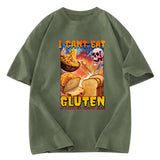 Tokyosol I Can't Eat Gluten Funny Meme Fleece Lined T-Shirt