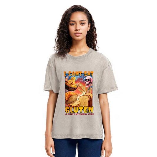 Tokyosol I Can't Eat Gluten Funny Meme Fleece Lined T-Shirt
