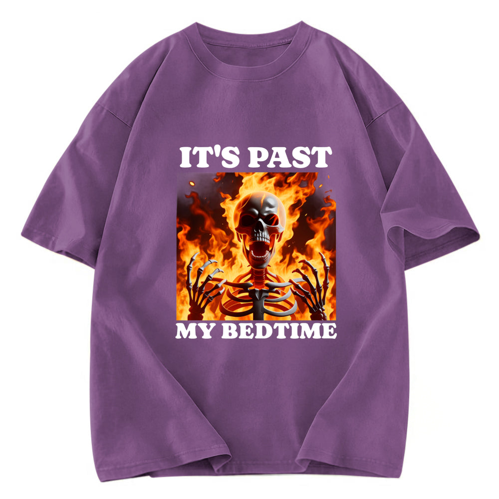 Tokyosol It's Past My Bedtime Funny Skeleton Meme Washed T-Shirt
