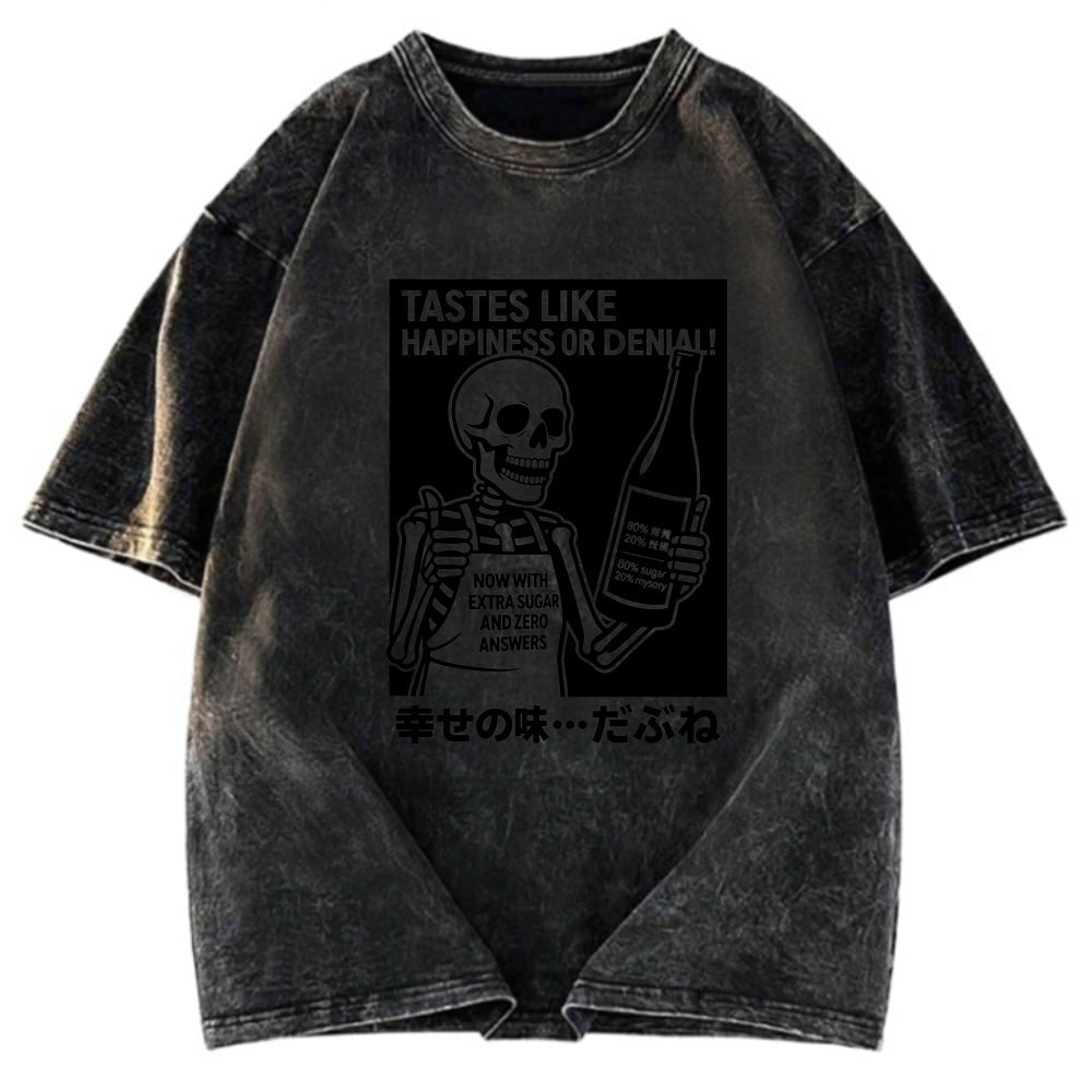 Tokyosol Taste Of Happiness Funny Washed T-Shirt
