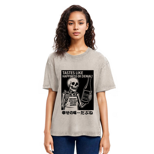 Tokyosol Taste Of Happiness Funny Washed T-Shirt