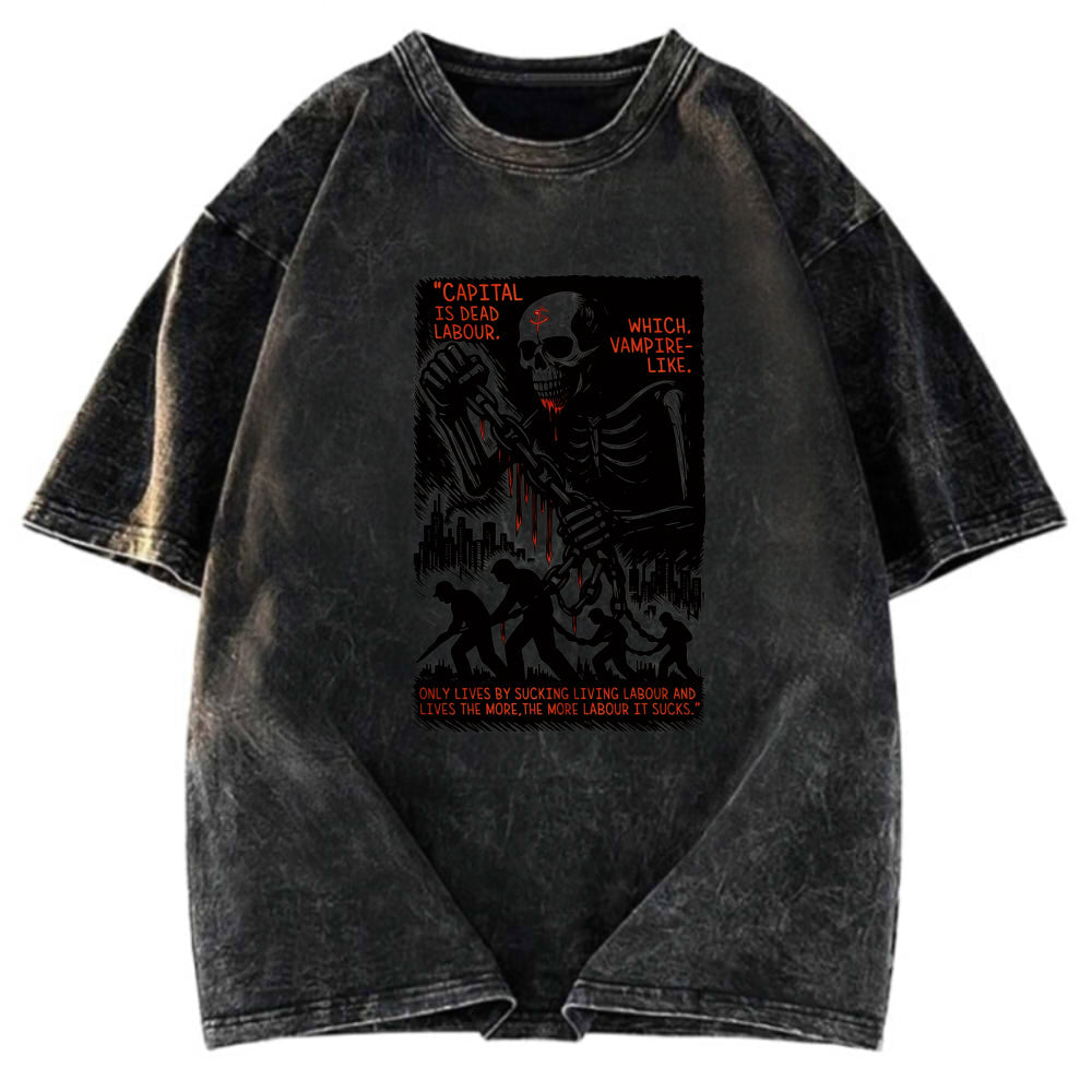 Tokyosol Capital Is Dead Labour Washed T-Shirt