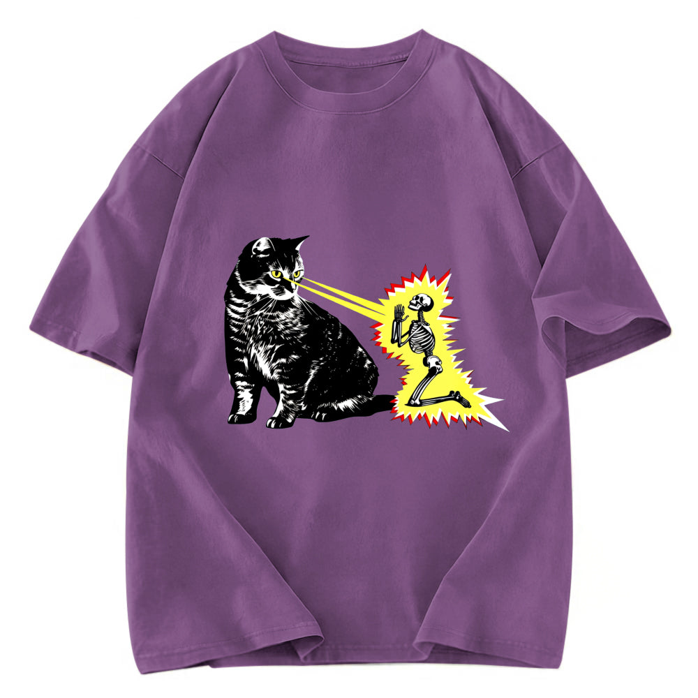 Tokyosol Cat Shoots Death Rays Graphic Print T-shirt