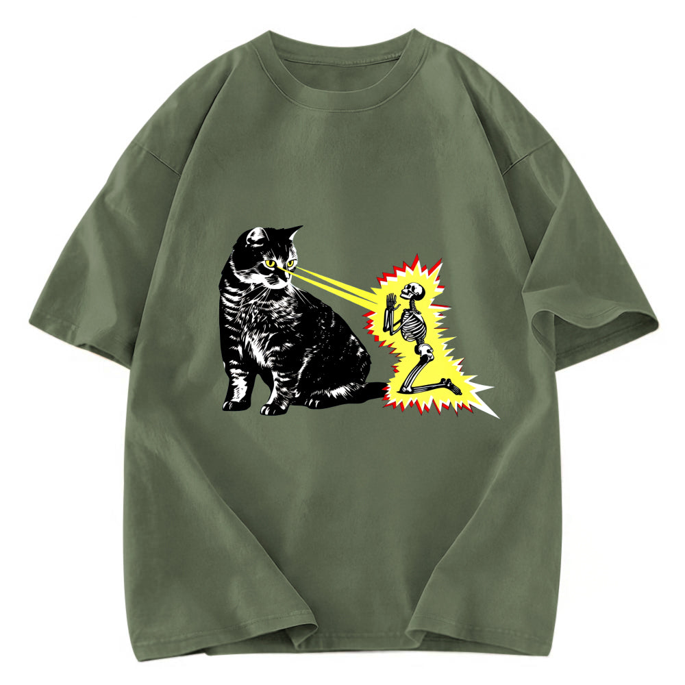 Tokyosol Cat Shoots Death Rays Graphic Print T-shirt