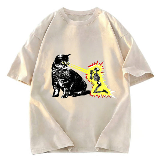 Tokyosol Cat Shoots Death Rays Graphic Print T-shirt