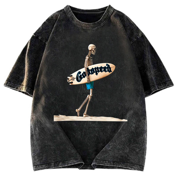 Tokyosol Godspeed Surfing Skull Washed T-Shirt
