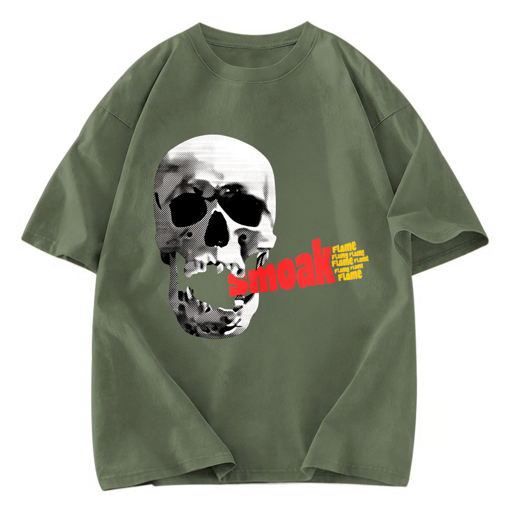 Tokyosol Smoke Flame Hiphop Washed T-Shirt