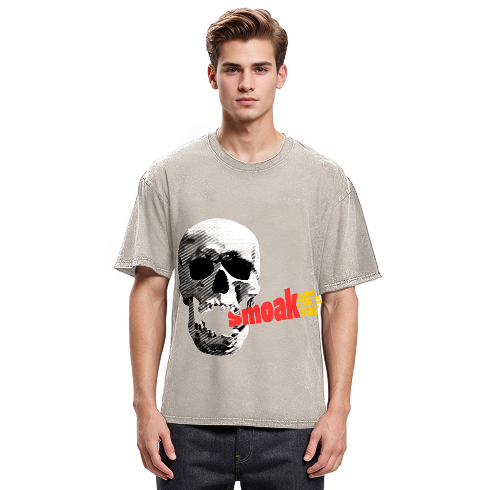 Tokyosol Smoke Flame Hiphop Washed T-Shirt