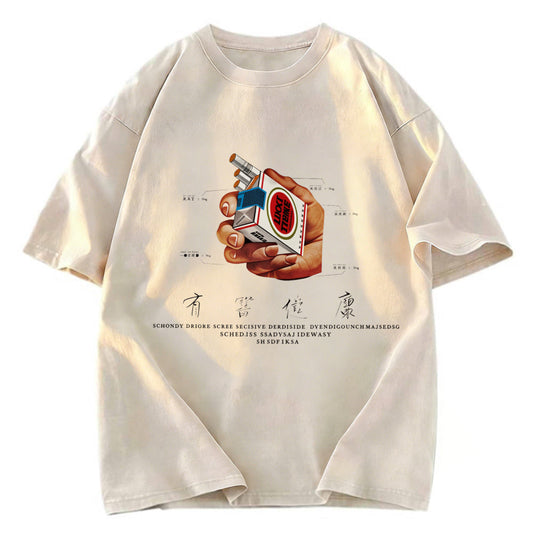 Tokyosol Vintage Lucky Strike Smoking Kills Boxy Washed T-Shirt