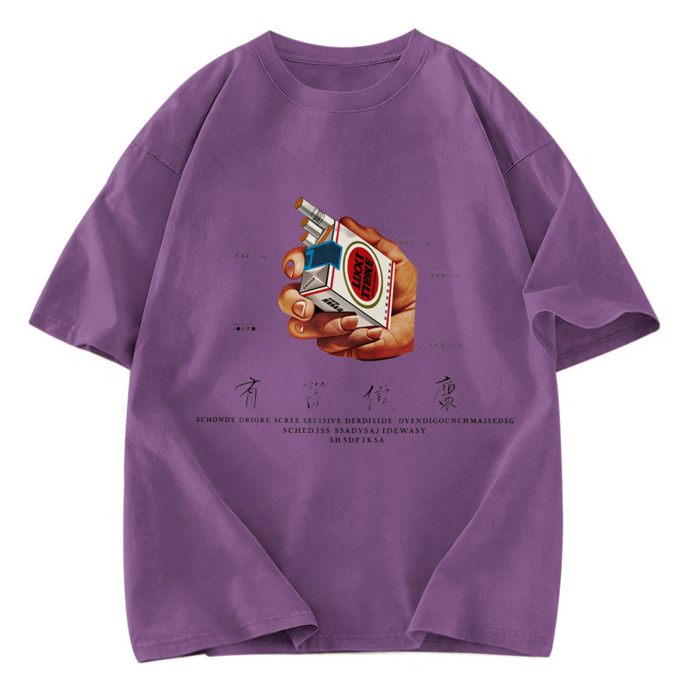 Tokyosol Vintage Lucky Strike Smoking Kills Boxy Washed T-Shirt