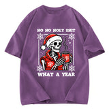 Tokyosol Merry Christmas Skeleton Washed T-Shirt
