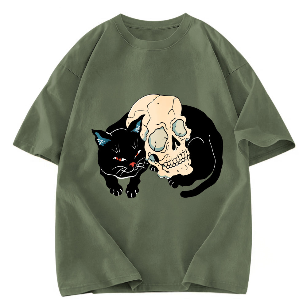 Tokyosol Neko Skull Washed T-Shirt