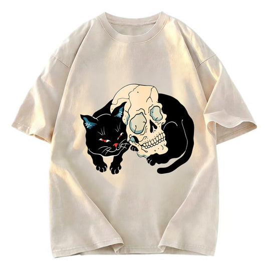 Tokyosol Neko Skull Washed T-Shirt