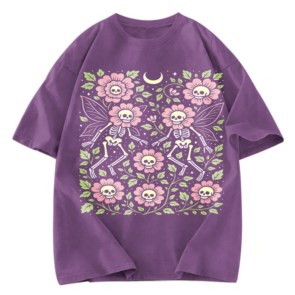 Tokyosol Skeleton Fairy Grunge Washed T-Shirt