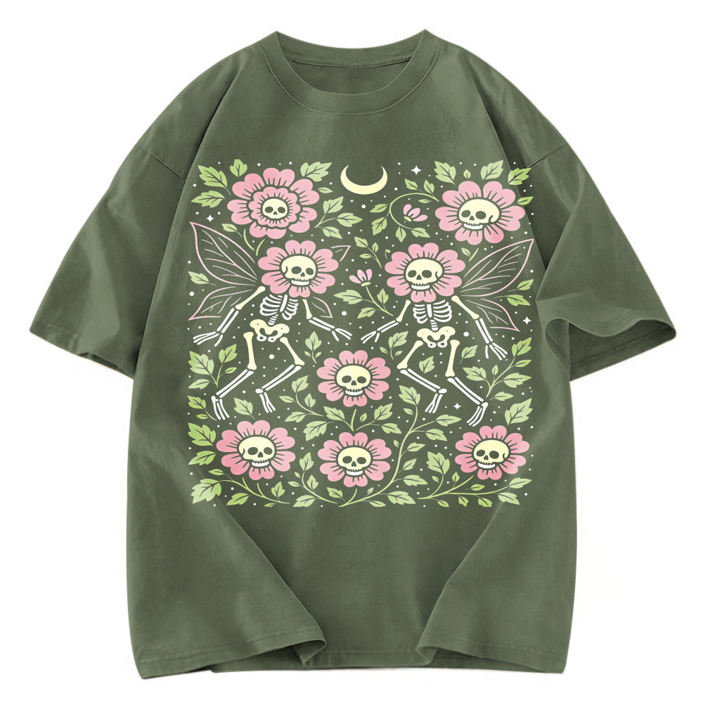 Tokyosol Skeleton Fairy Grunge Washed T-Shirt