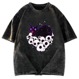 Tokyosol Cute Goth Cat Washed T-Shirt