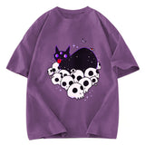 Tokyosol Cute Goth Cat Washed T-Shirt