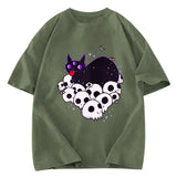 Tokyosol Cute Goth Cat Washed T-Shirt