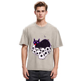 Tokyosol Cute Goth Cat Washed T-Shirt