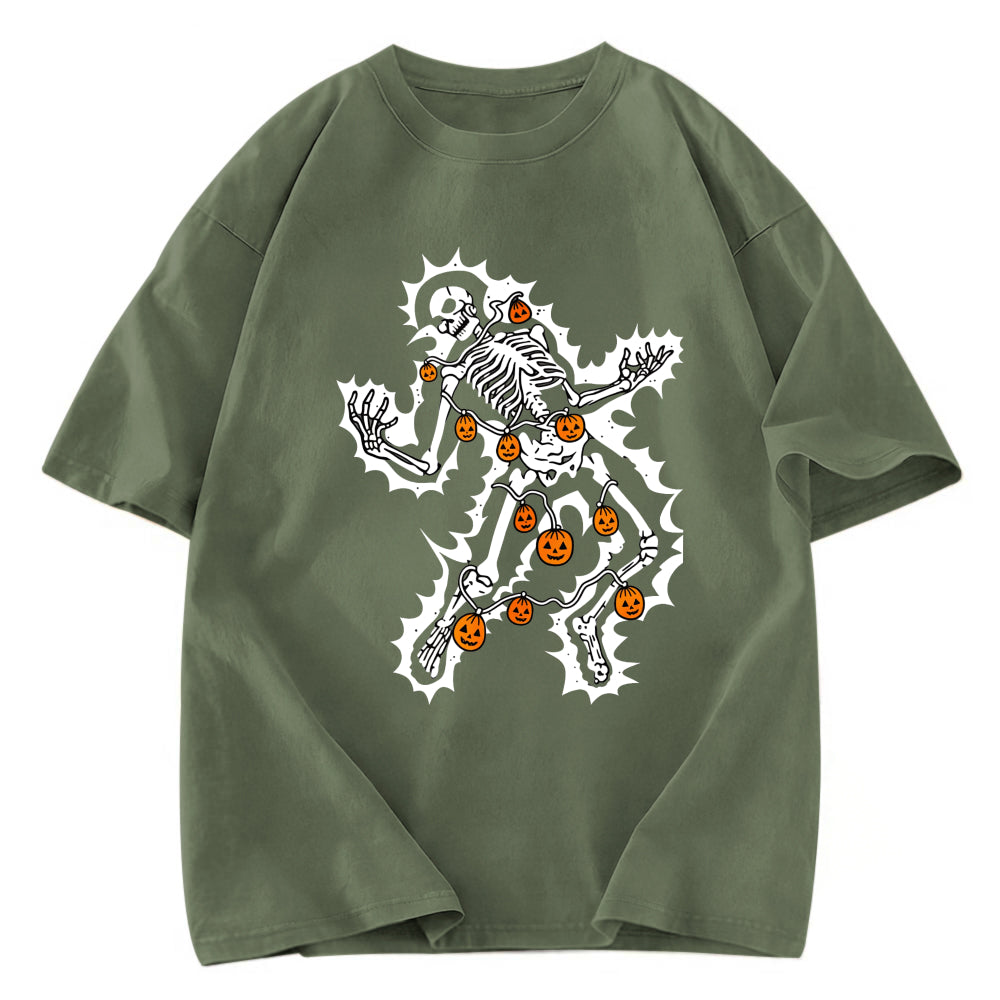 Tokyosol Electrocuted Skeleton Halloween Washed T-Shirt