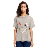 Tokyosol Flying Paper Cranes Japanese Skeleton Washed T-Shirt