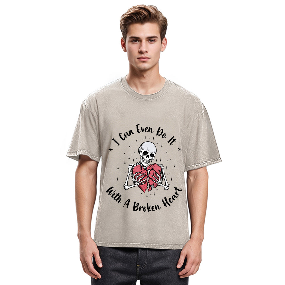 Tokyosol I Can Even Do It With A Broken Heart Washed T-Shirt