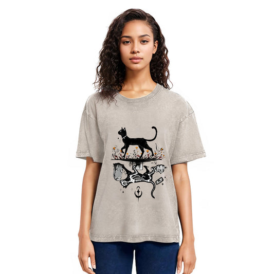 Tokyosol Vigorous Cat's Life Washed T-Shirt