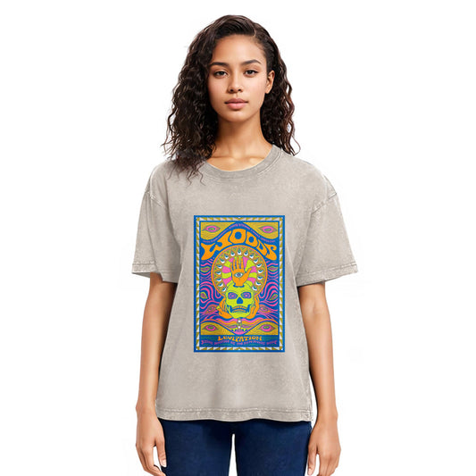 Tokyosol Blurred Skeleton Eyes Washed T-Shirt