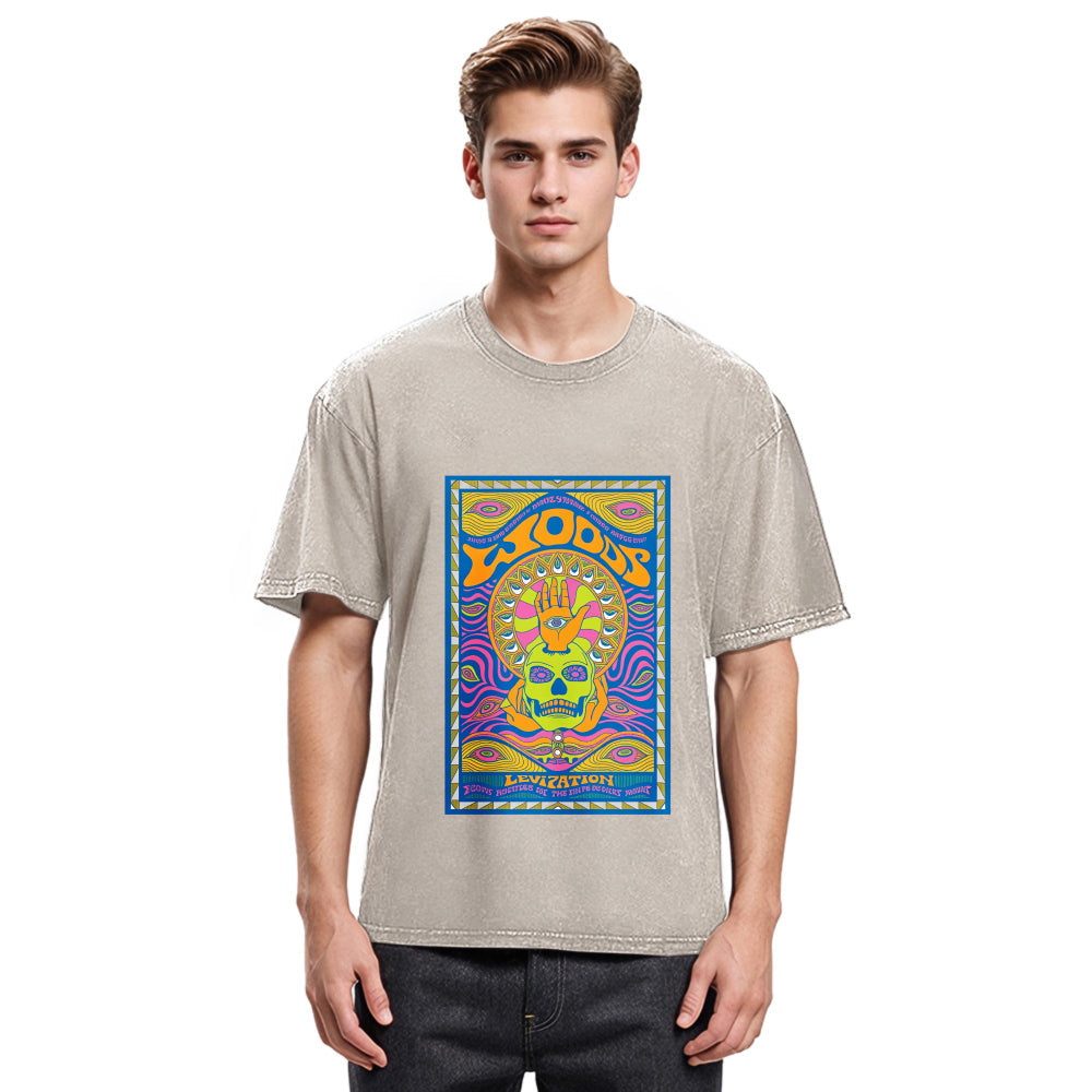 Tokyosol Blurred Skeleton Eyes Washed T-Shirt