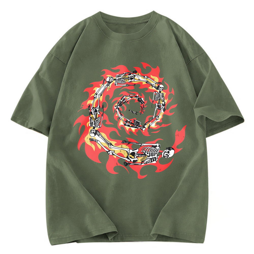 Tokyosol Skeleton Blazing Vortex Washed T-Shirt