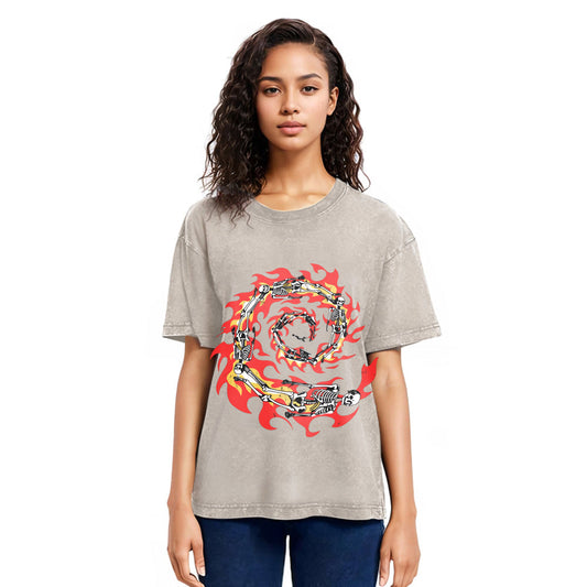 Tokyosol Skeleton Blazing Vortex Washed T-Shirt
