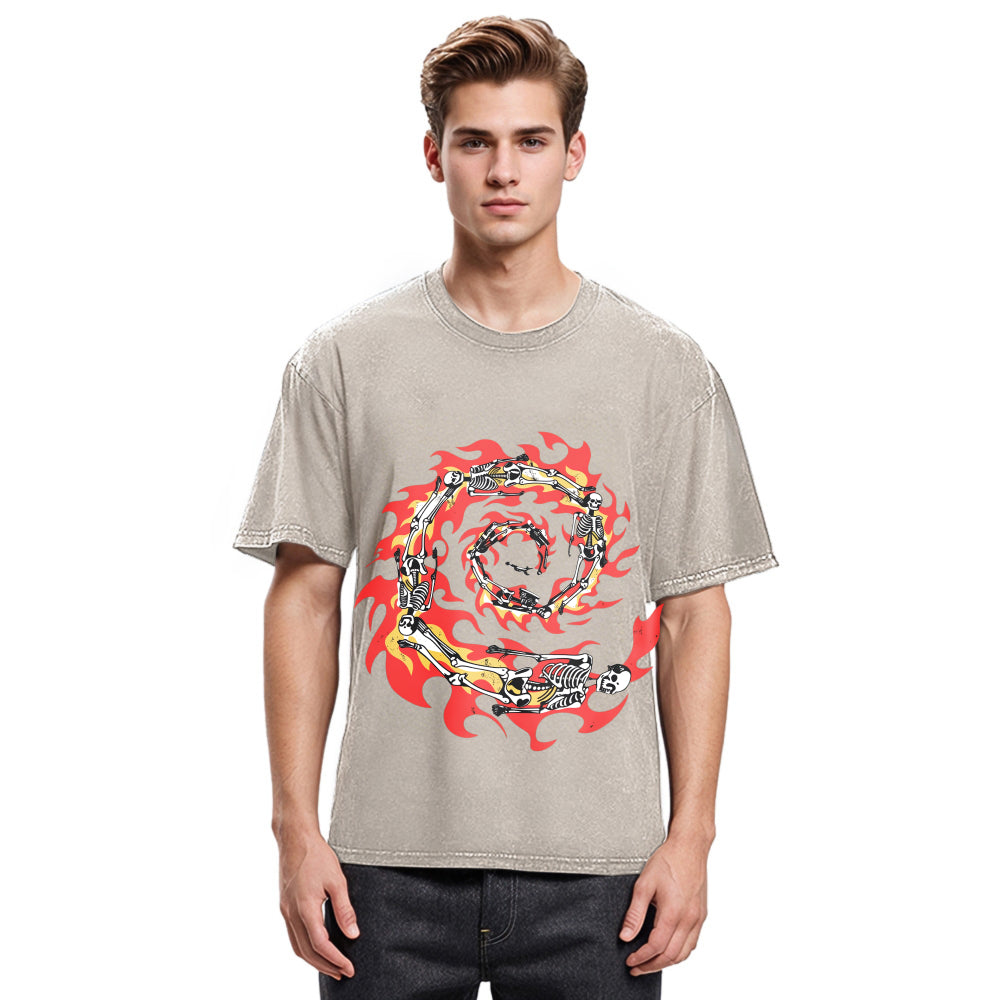 Tokyosol Skeleton Blazing Vortex Washed T-Shirt